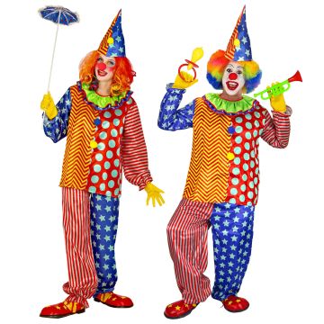Clownkostuum met kraag voor volwassenen