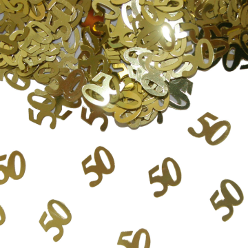50 jaar verjaardagsconfetti goud 14g
