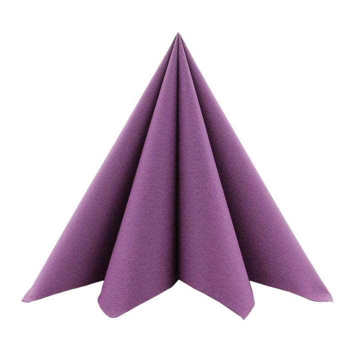 Luxe servetten donkerpaars 12x - 40x40 cm