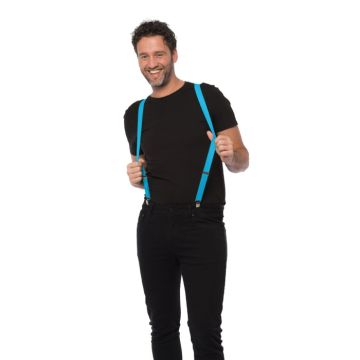 Bretels turquoise blauw one-size unisex