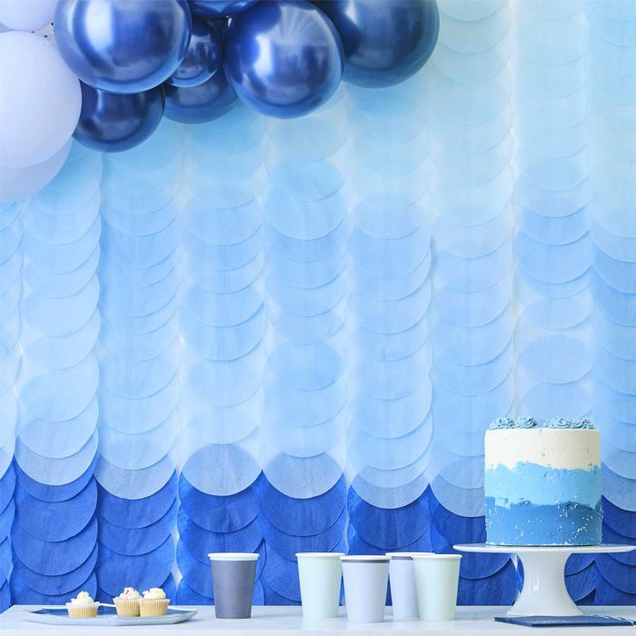Blauwe Backdrop in Zijdepapier - 2 x 2 meter