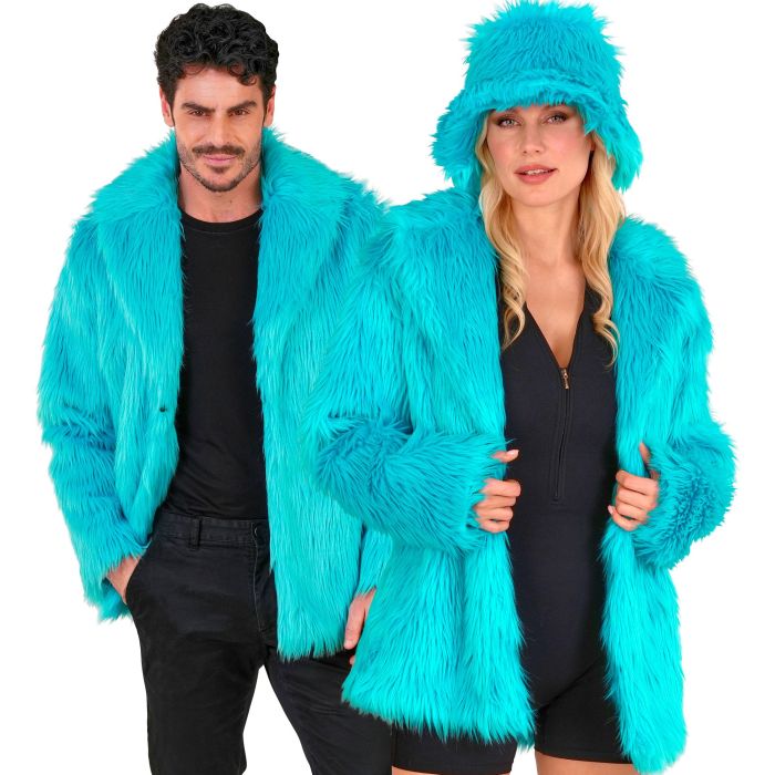 Bontjas in turkooisblauw voor themafeest