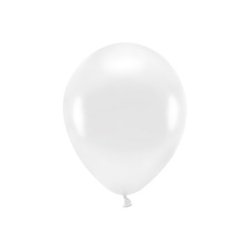 Metallic Witte Ballonnen 10x - 30 cm 
