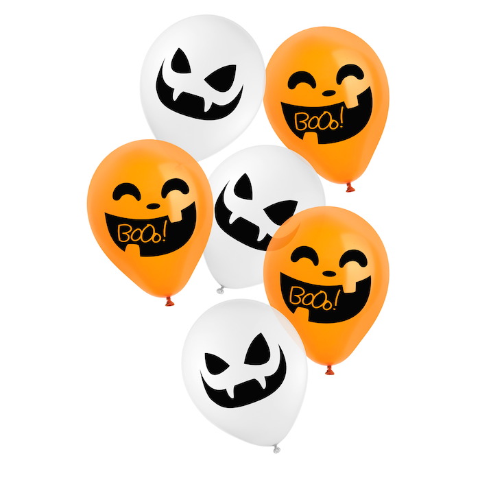 Halloween vampier en pompoen ballonboeket 6x - 23 cm