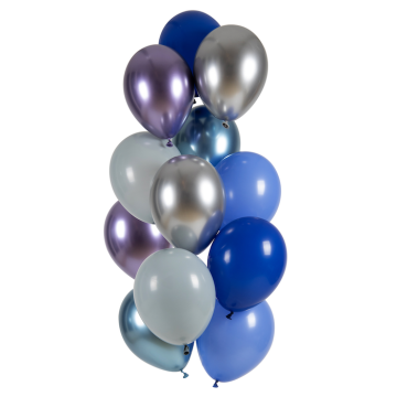 Metallische multikleurige ballonnenboeket 12x - 33 cm