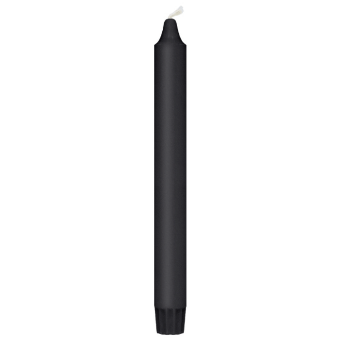 Zwarte kaars 8x - 24 cm