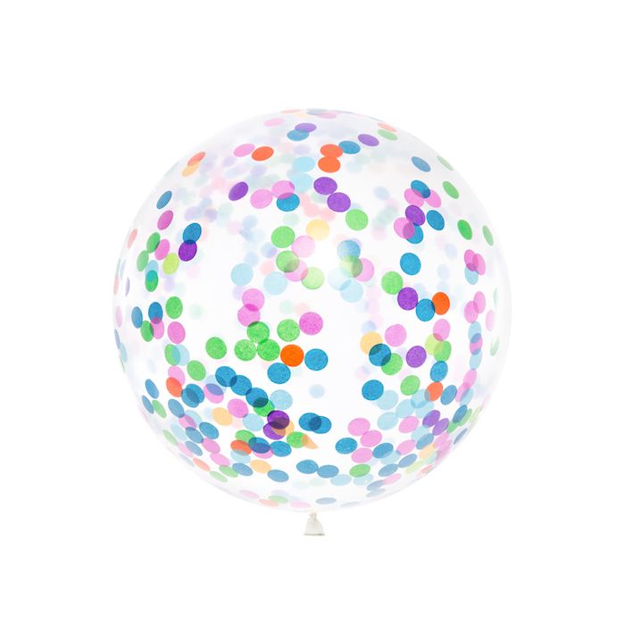 Enorme confetti ballon multikleur - 1 Meter
