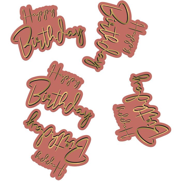 Happy Birthday Tafelconfetti in Golden Dusk 45x