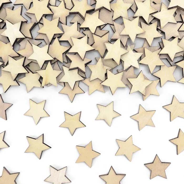 Sterren Confetti in Hout 50x - 2 x 2 cm
