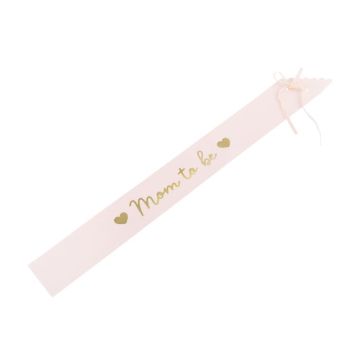 Roze Mom to Be babyshower papieren schuin lint - 75 cm