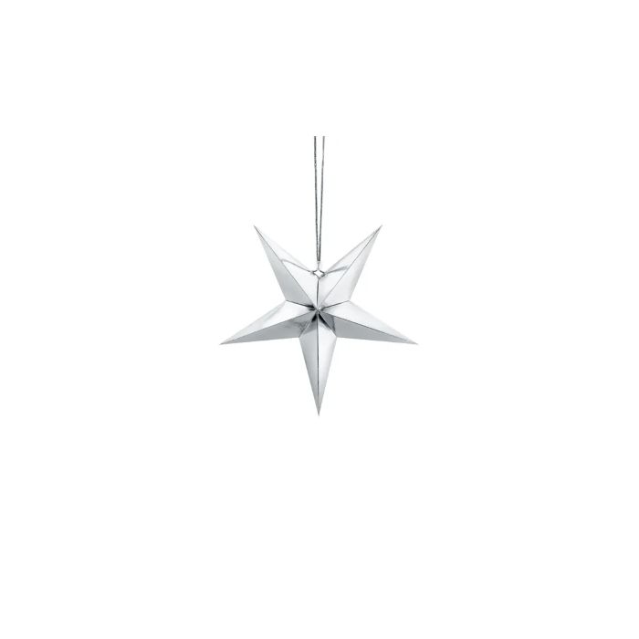 Papieren ster zilver - 45 cm