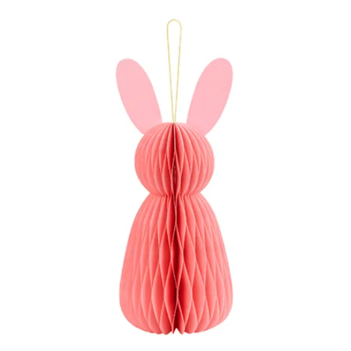 Roze konijnen honeycomb - 30 cm