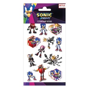 Sonic tijdelijke en valse tatoeages 12x