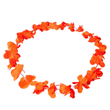 Hawaiikrans neon ketting oranje uv