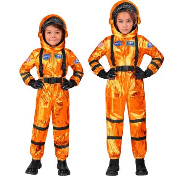Oranje astronautenkostuum voor kinderen