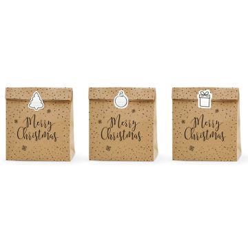 Merry Christmas kerstcadeautasjes 3x - 27 cm 