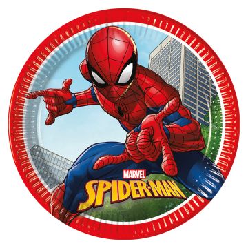 Spiderman papieren bord 8x - 23 cm
