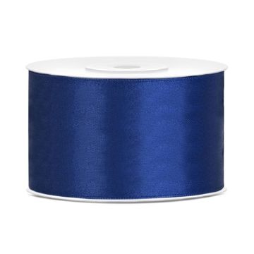 Donkerblauw satijnlint - 38 mm x 25 m