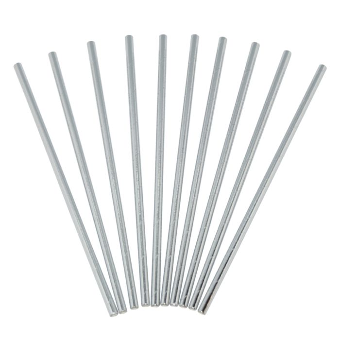 Papieren rietjes zilver 24x