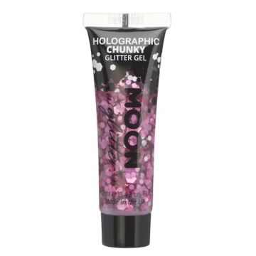 Holografische Chunky Glitter Gel Roze 12 ml Moon Creations