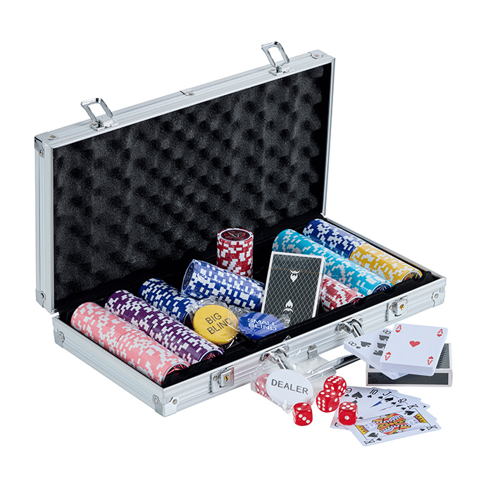 Pokerset 300 chips 11,5g. aluminiumkoffer high stakes PartyVikings 