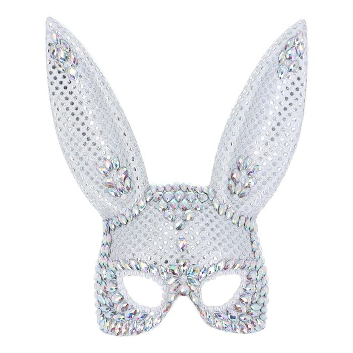 Zilveren glitter konijnenmasker
