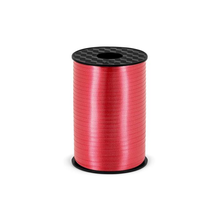 Rode plastic cadeauband - 5 mm x 225 m