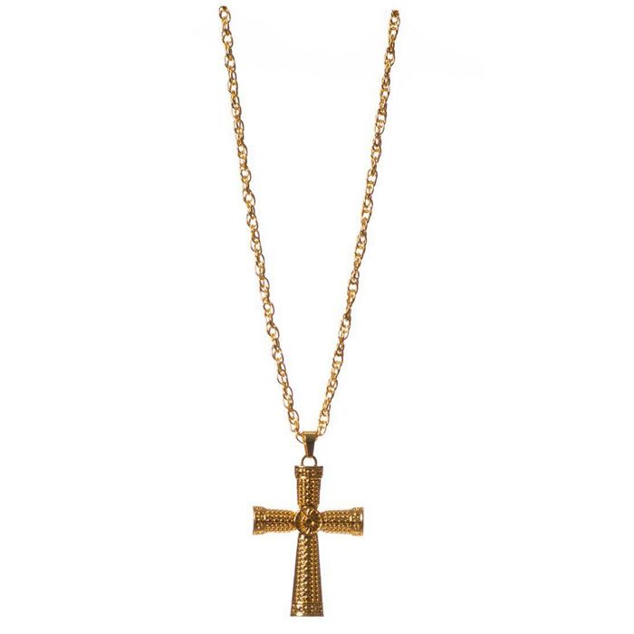 Gedetailleerde gouden kruis ketting