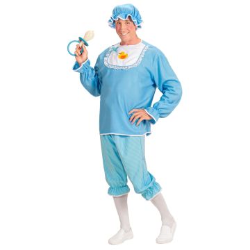 Leuk babykostuum voor volwassen mannen op vrijgezellenfeest