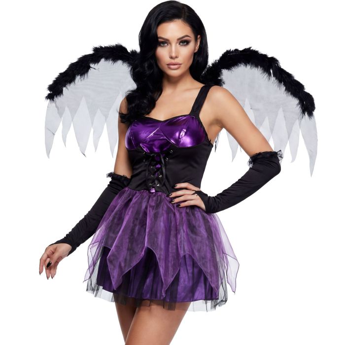 Gothic Fairy kostuum met vleugels