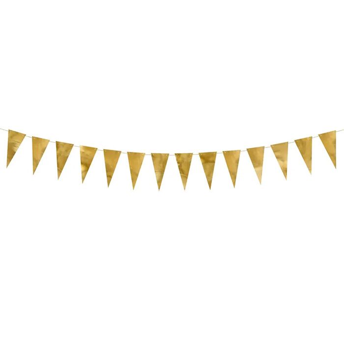 Gouden Girlande met Vlaggen - 2,15 meter