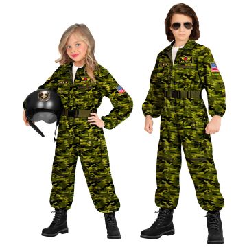 Jagerpiloot overall voor kinderen in camouflage