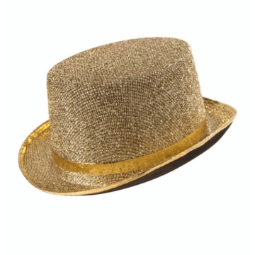 Glinsterende gouden feesthoed - one size