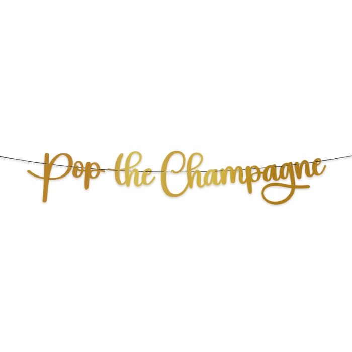 Oud en nieuw slinger Pop the Champagne - 2 meter