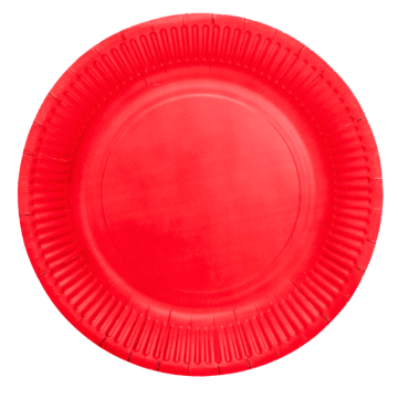 Rode papieren borden 8x - Ø 18 cm