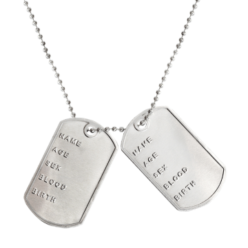 Dogtag militaire ketting