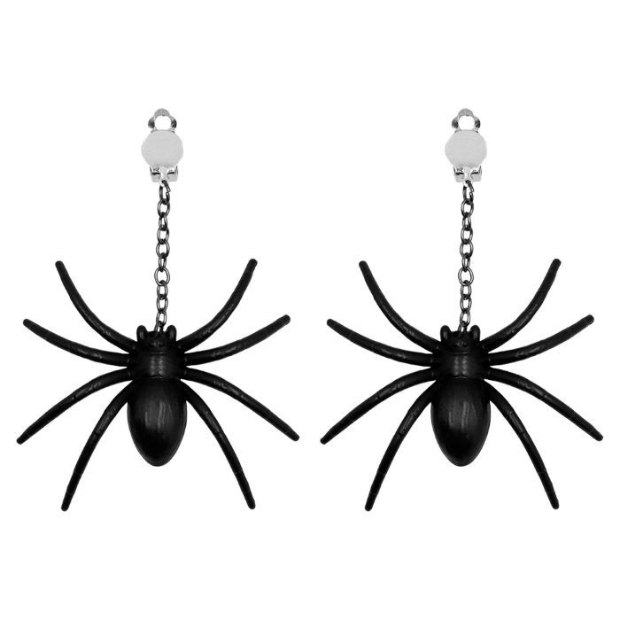 Halloween zwarte spin valse oorbellen - onesize