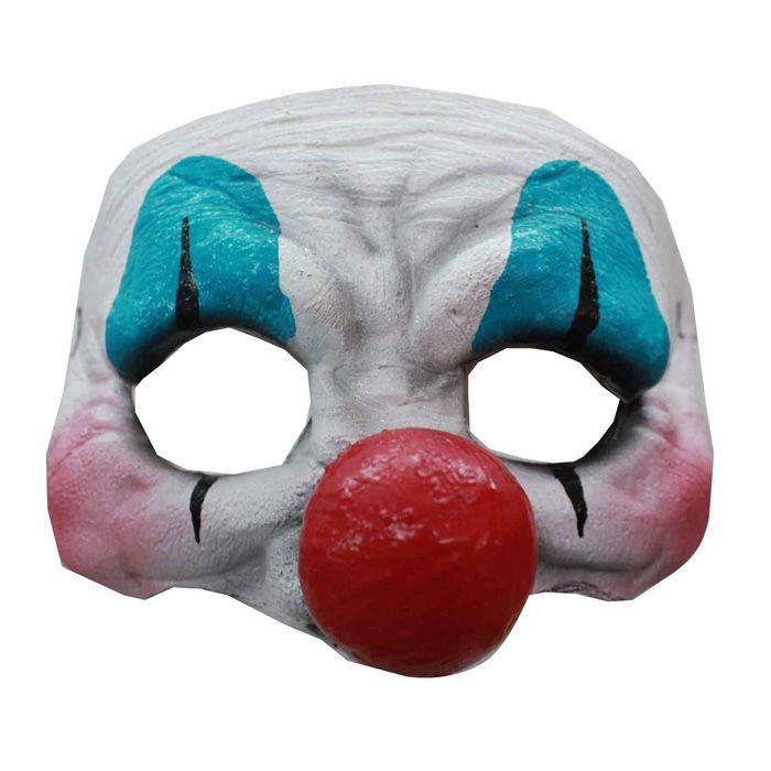 Griezelige happy halve clownenmasker