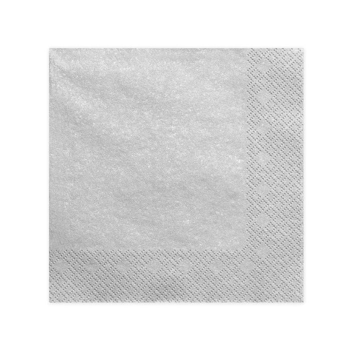 Zilveren servetten 20x - 33x33 cm