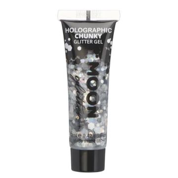 Holografische Chunky Glitter Gel Zilver 12 ml Moon Creations