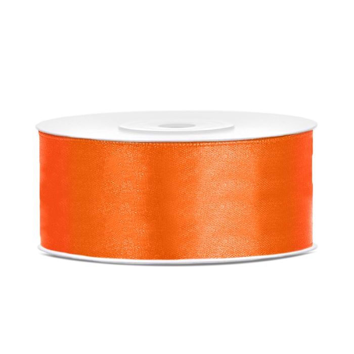 Oranje satijnlint - 25 mm x 25 m