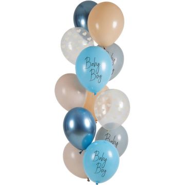 Baby Boy ballonnen blauw 12x - 33 cm