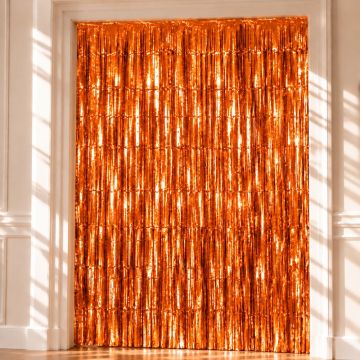 Oranje Glittergordijn - 100 x 240 cm