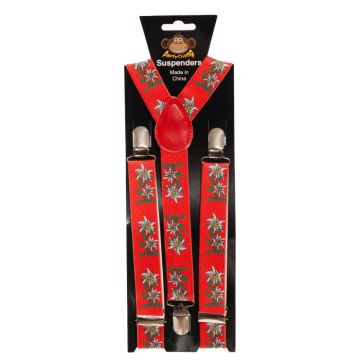 Bretels met edelweiss bloemenmotief one-size unisex