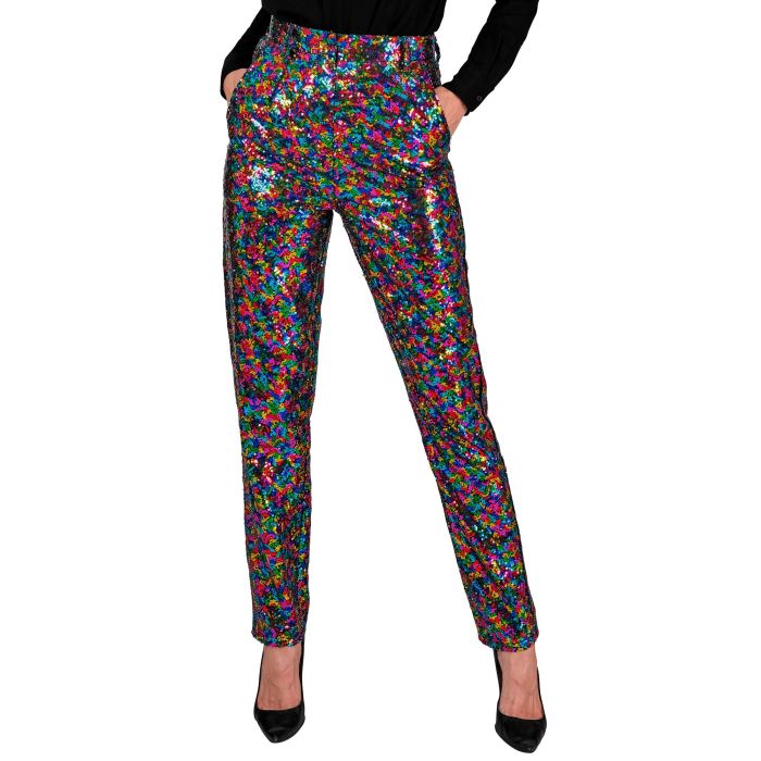 Paillettenbroek voor dames in multicolor