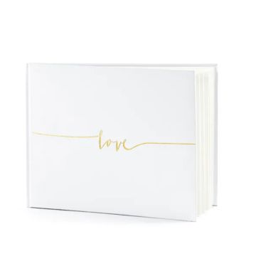 Gastenboek 24x18,5 cm wit 
