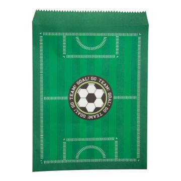 Voetbalveld snoepzakken 8x - 16x20 cm 