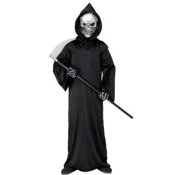 Grim Reaper kostuum met zilveren masker voor jongens