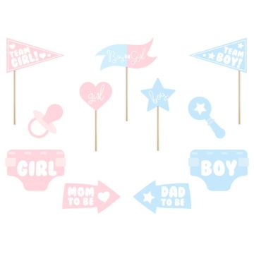 Gender reveal photo booth rekwisieten 11x