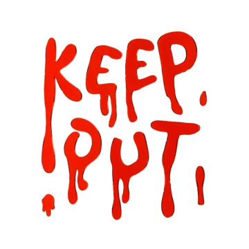 Bloederige keep out halloween sticker